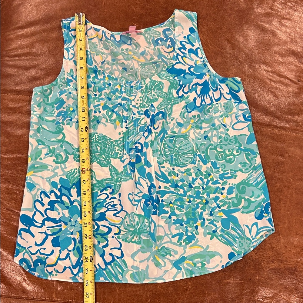 Lilly Pulitzer Sleeveless Floral Print Tank Top - Blue/Teal - Picture 5 of 5